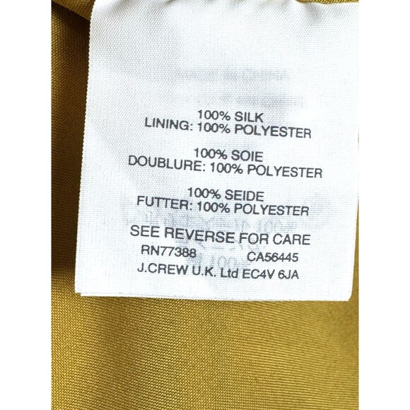 Madewell Silk Skirt Womens 12 Yellow Gold Floral Side Button Painted Blooms Midi - Picture 12 of 13